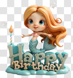 Mermaid - Mermaid Birthday Cake Transparent PNG