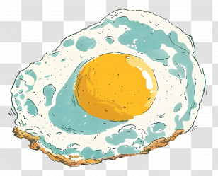 Fried Eggs - Artistic Fried Egg Illustration Transparent PNG