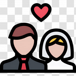Wedding Couple - Wedding Couple Icon With Heart Transparent PNG