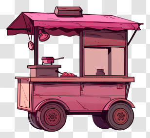 Food Cart - Pink Food Cart For Street Snacks Transparent PNG