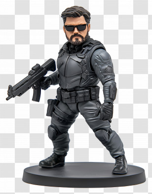 Karl Urban - Action Figure With Gun Transparent PNG
