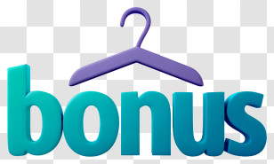 Bonus - Turquoise Bonus Logo With Hanger Transparent PNG
