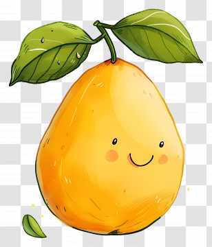 Cartoon Mango - Smiling Cartoon Yellow Pear Illustration Transparent PNG