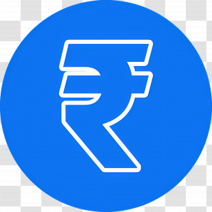 Indian Rupees - Blue Indian Rupee Symbol Illustration Transparent PNG
