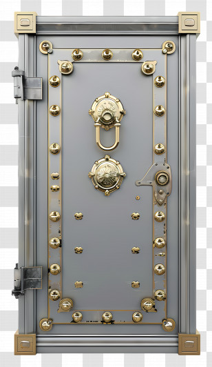 3d Locked Door - Secure Vault Door With Metal Details Transparent PNG