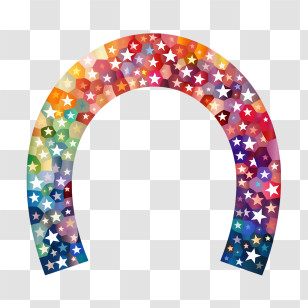 Star Arch - Rainbow Horseshoe With Star Pattern Transparent PNG