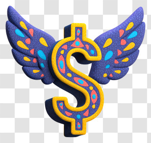 Flying Dollar - Winged Dollar Sign Illustration Transparent PNG