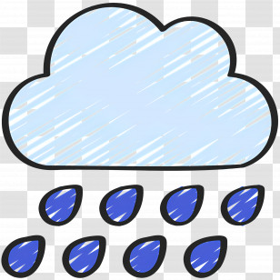 Raining Cloud - Rain Cloud With Raindrops Transparent PNG