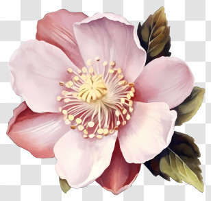 Watercolor Painting - Pink Flower With Delicate Petals Transparent PNG