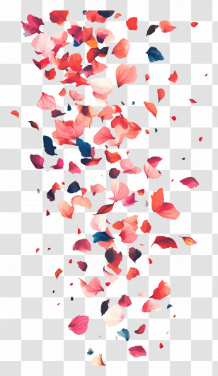 Falling Flowers - Soft Falling Floral Petals Illustration Transparent PNG