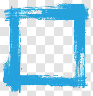 Blue Frame - Blue Painted Square Frame Transparent PNG