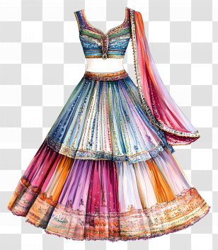 Ghagra - Colorful Traditional Dress Transparent PNG