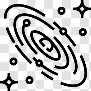 Planets - Abstract Galaxy Line Art Design Transparent PNG