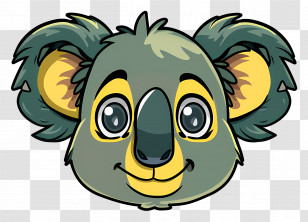Cute Koala Face - Cute Cartoon Koala Face Transparent PNG