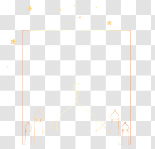 Islamic Symbol - Minimalist Mosque Outline With Stars Transparent PNG