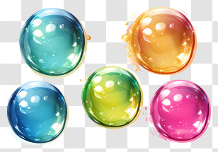 Hand Drawn Soap Bubbles - Colorful Bubbles Transparent PNG