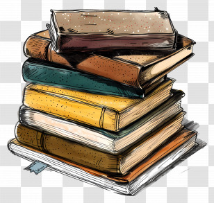 Stack Of Vintage Books - Stack Of Vintage Books Transparent PNG
