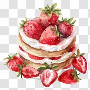 Strawberry Shortcake - Strawberry Layered Dessert Transparent PNG