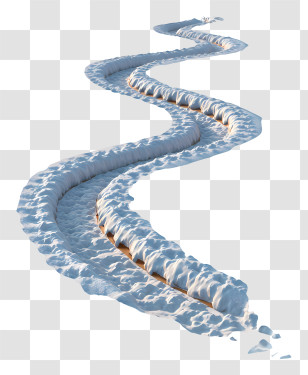 Sleigh Tracks - Curvy Snow Track Trail Transparent PNG