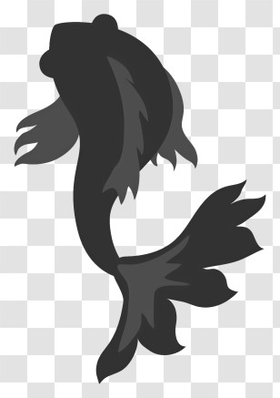 Gold Fish - Black Fish Silhouette Illustration Transparent PNG