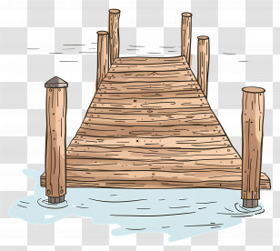 Wooden Pier - Wooden Dock On Quiet Water Transparent PNG
