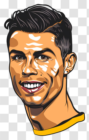 Cristiano Ronaldo - Famous Portrait Illustration Transparent PNG