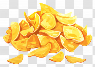 Chips - Pile Of Potato Chips Illustration Transparent PNG