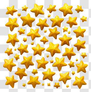 Scattered Yellow Stars - Pattern Of Yellow Stars Transparent PNG