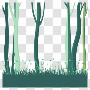 Grass Forest - Green Trees In A Forest Transparent PNG