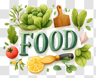 Food - FOOD Illustration With Vegetables Transparent PNG
