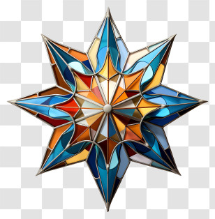 Epiphany - Colorful Stained Glass Star Transparent PNG