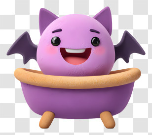 Baby Bathtub - Purple Bat In Tub Transparent PNG