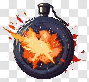 Sketch Style Timer Bomb - Exploding Grenade Transparent PNG