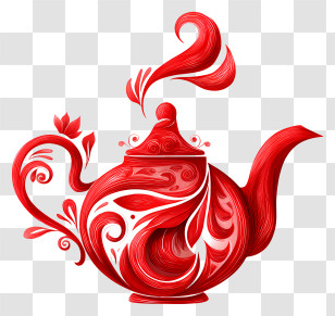 Teapot - Elegant Red Teapot Design Transparent PNG