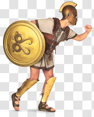 Ancient Greek - Ancient Soldier With Armor And Shield Transparent PNG