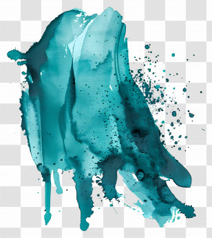 Teal Watercolor Splash - Blue Watercolor Splash Transparent PNG