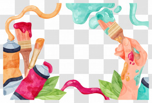 World Art Day - Colorful Paint And Brushes For Art Transparent PNG