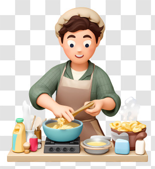 Food Preparation Worker - Chef Cooking In The Kitchen Transparent PNG