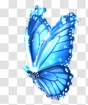 Sparking Butterfly - Sparkling Blue Butterfly Transparent PNG