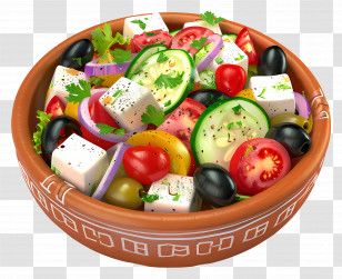 Greek Salad - Bowl Of Fresh Salad Transparent PNG