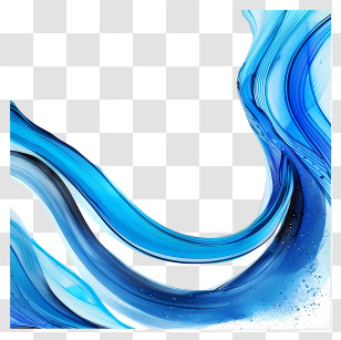 Blue Arc Border - Abstract Flowing Blue Wave Design Transparent PNG