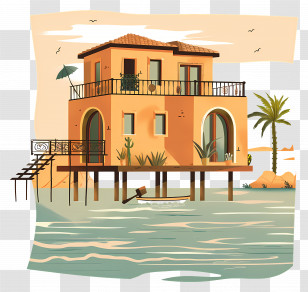 Lake House - House On Stilts By The Water Transparent PNG