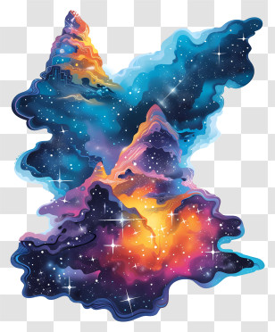 Nebulae - Colorful Galaxy In Space Transparent PNG