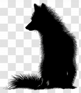 Arctic Fox Silhouette - Fox Silhouette With Fur Transparent PNG