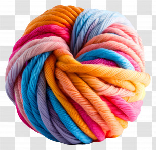 Knitting Wool - Vibrant Ball Of Colorful Yarn Transparent PNG