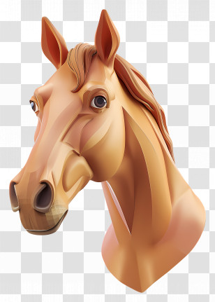 3d Horse Face - Cartoon Horse With Big Eyes Transparent PNG