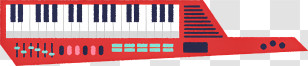 Icon - Red Electronic Keyboard Transparent PNG
