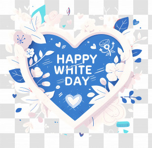 Happy White Day - White Day Heart Design Transparent PNG