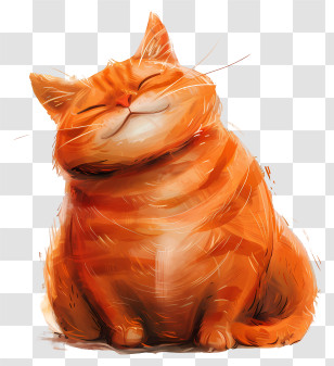 Huh Cat - Smiling Orange Cat With Fluffy Fur Transparent PNG