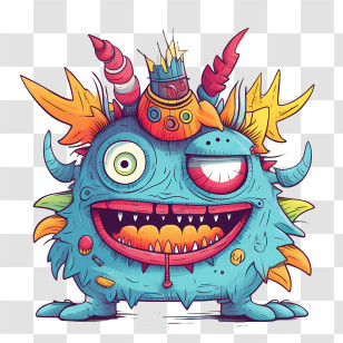 Monster - Colorful Cartoon Monster Illustration Transparent PNG